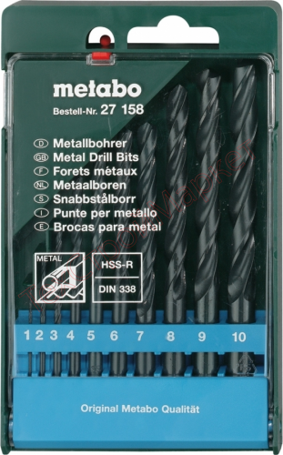 Набор сверл по металлу 1-10мм Metabo 10шт.