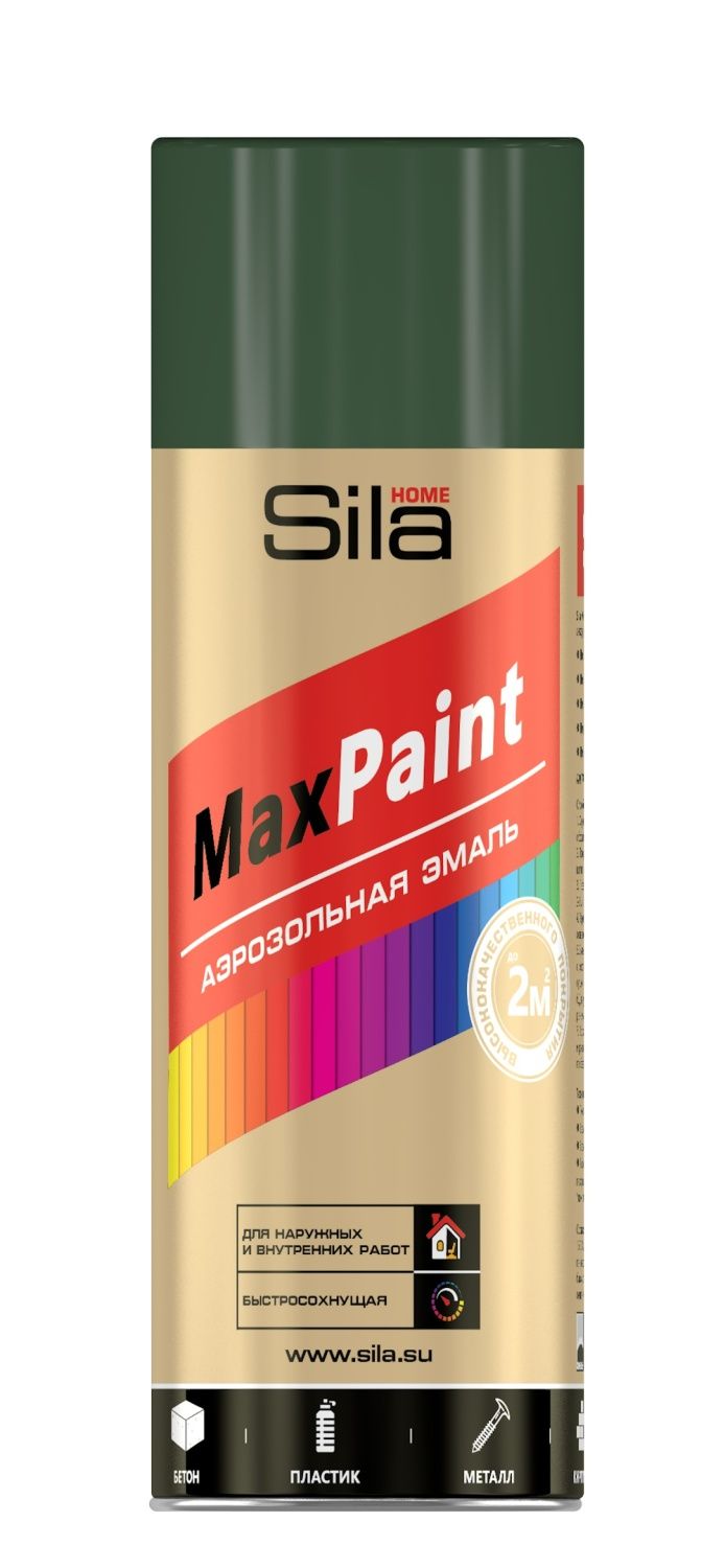 Краска аэрозольная HOME Max Paint, зеленый мох Sila