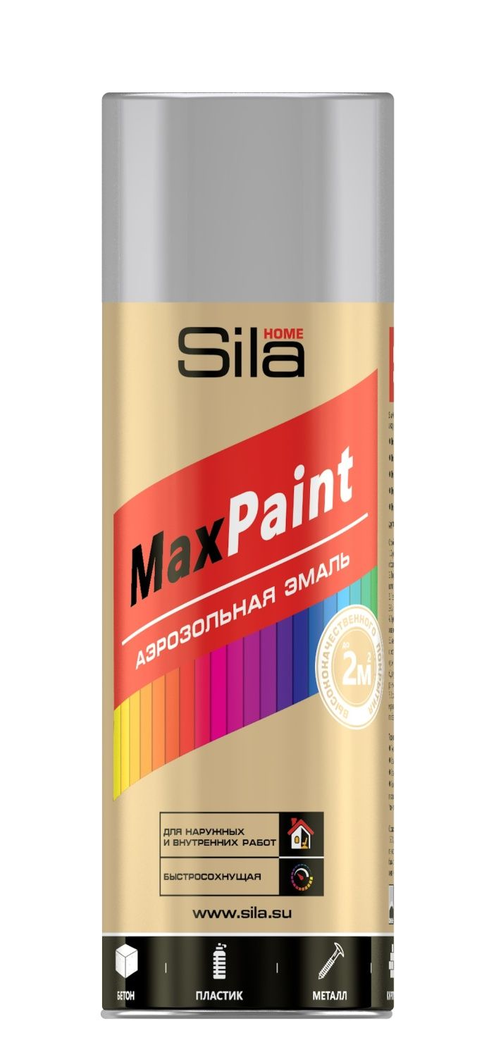 Краска аэрозольная Sila HOME Max Paint, серый
