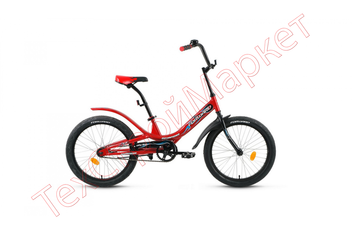 Велосипед SCORPIONS 20 1.0 20" (рост 10.5") 2020-2021, красный/черный, RBKW15N01002