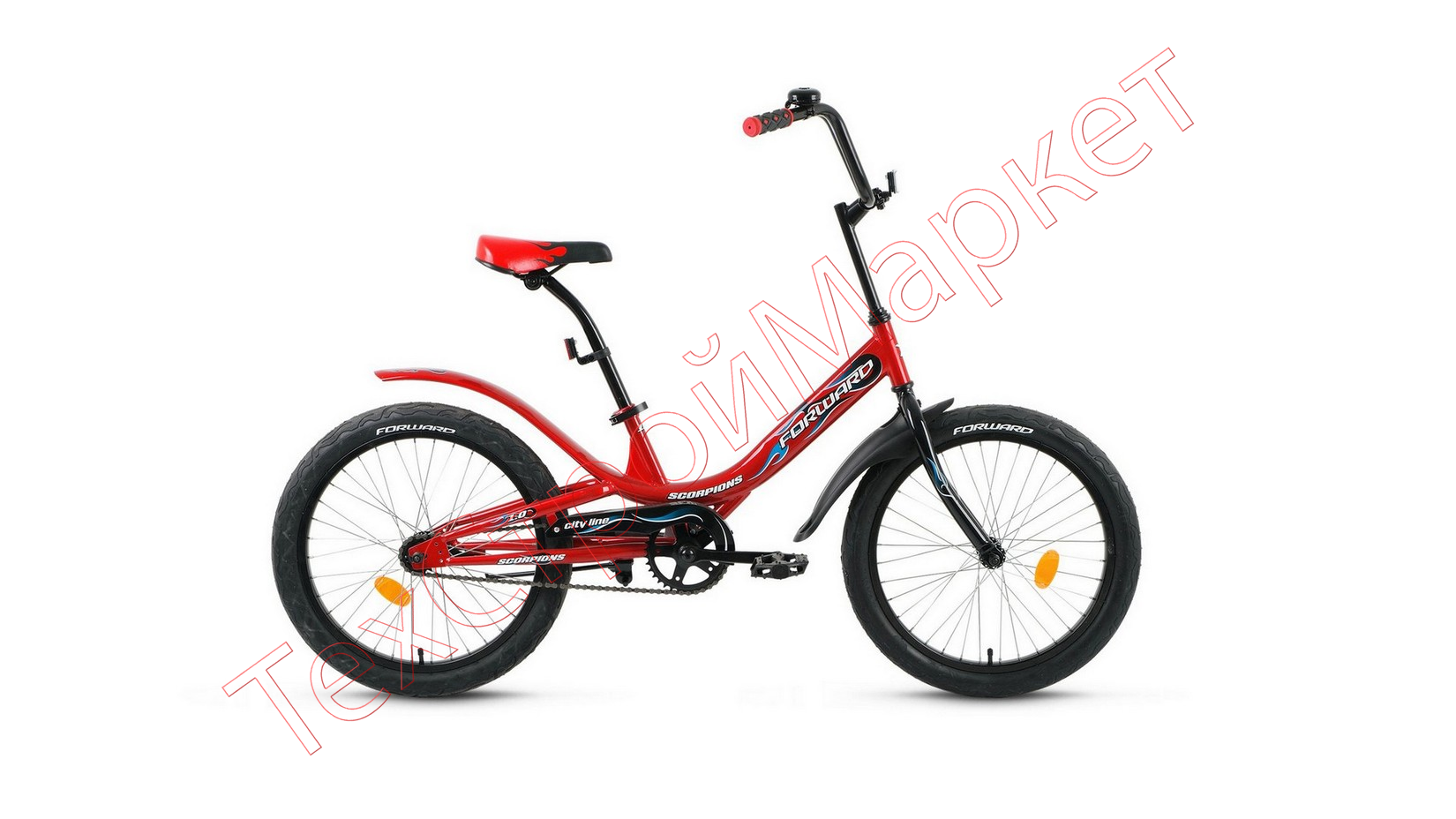 Велосипед SCORPIONS 20 1.0 20" (рост 10.5") 2020-2021, красный/черный, RBKW15N01002