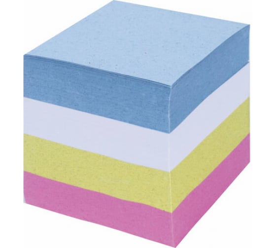 Блок для записей проклеенный, куб 8*8 см, 800 листов, цветной, чередование с белым, STAFF 120383 