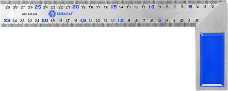 Угольник КОБАЛЬТ столярный 300 мм, нерж.сталь