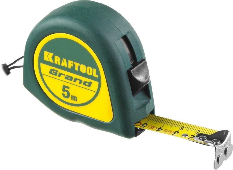 Рулетка с удоростойким корпусом и противоскользящим покрытием 5м / 19мм KRAFTOOL GRANT 
