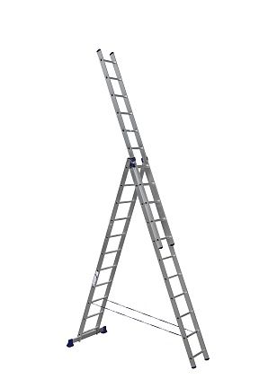 Лестница алюминиевая трехсекционная 3х11 5311 универсальная (Алюмет)