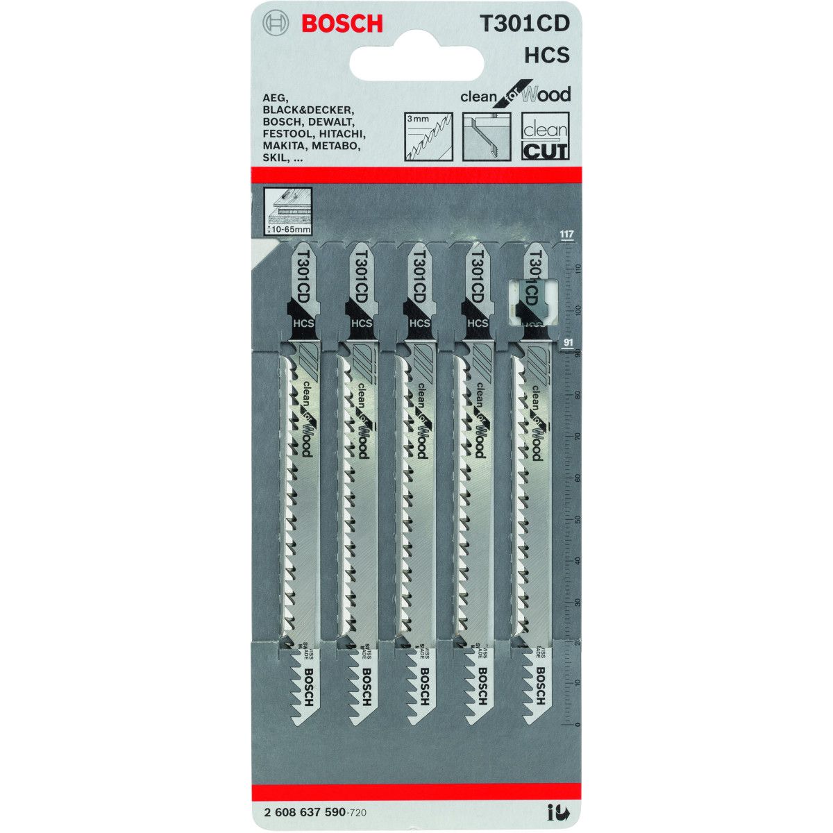 Набор пилок Bosch 5шт T301 CD (590)