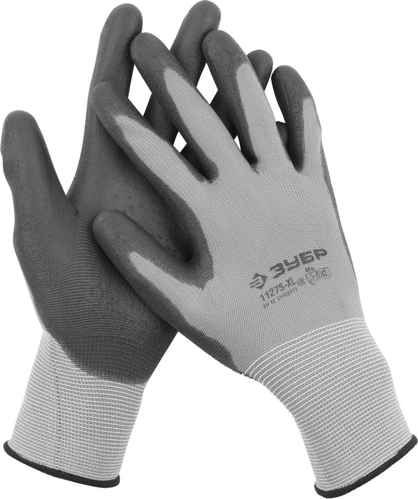 Перчатки для точных работ ЗУБР "МАСТЕР" с полиуретановым покрытием, размер XL (10)