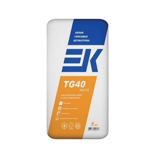 Штукатурка гипсовая ЕК TG40 WHITE (5кг)