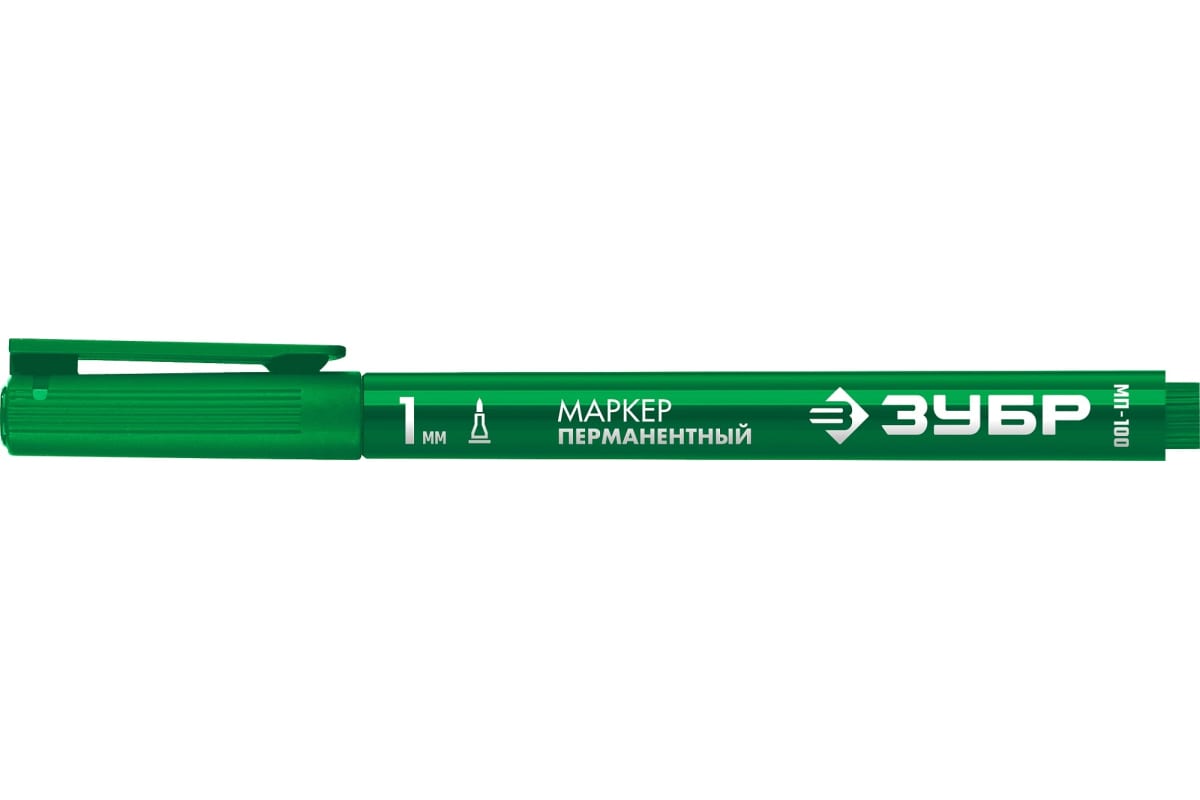 Маркер заостренный, зеленый, перманентный, МП-100 1 мм, ЗУБР ПРОФЕССИОНАЛ