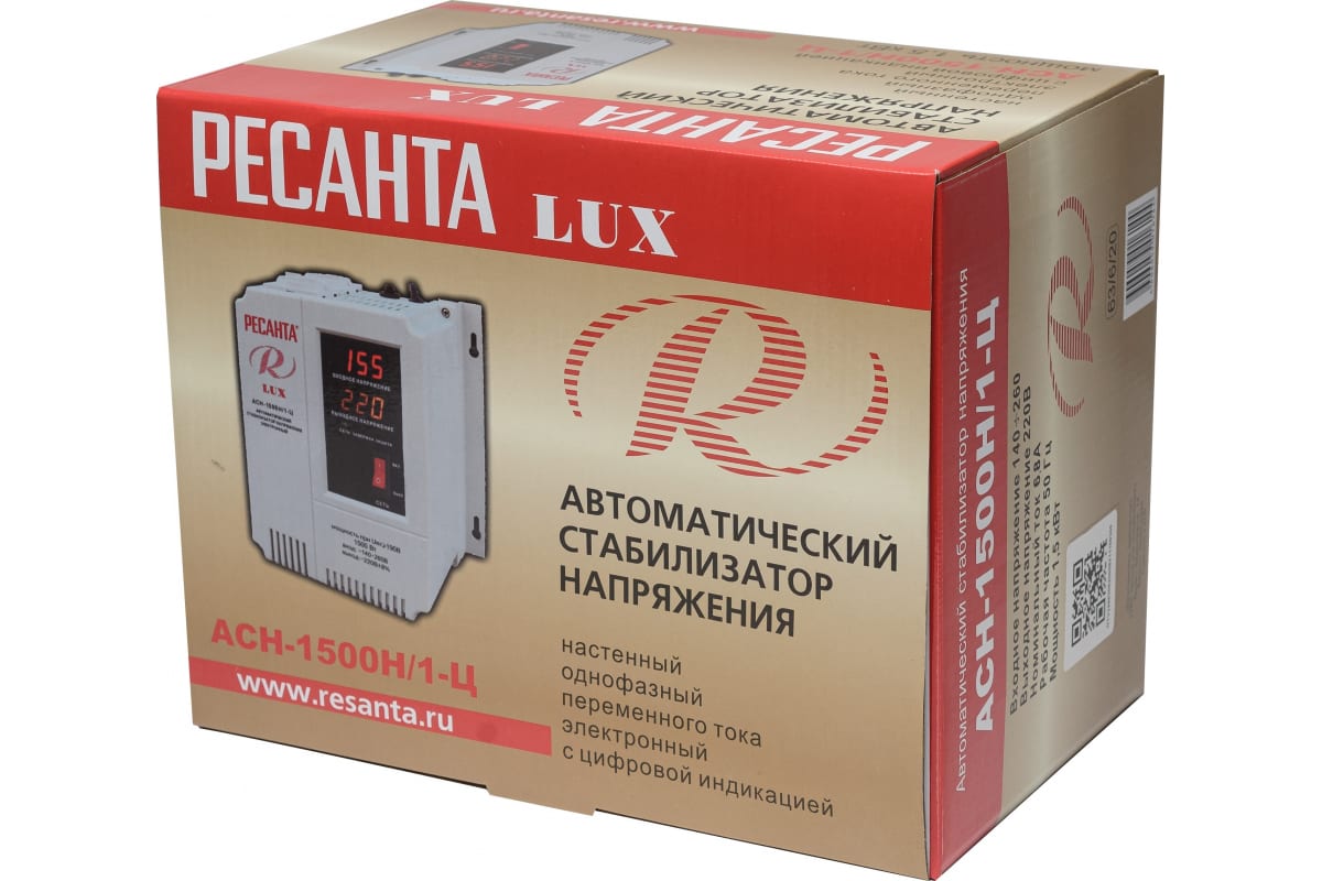 Стабилизатор напряжения серии LUX АСН-1500Н/1-Ц РЕСАНТА