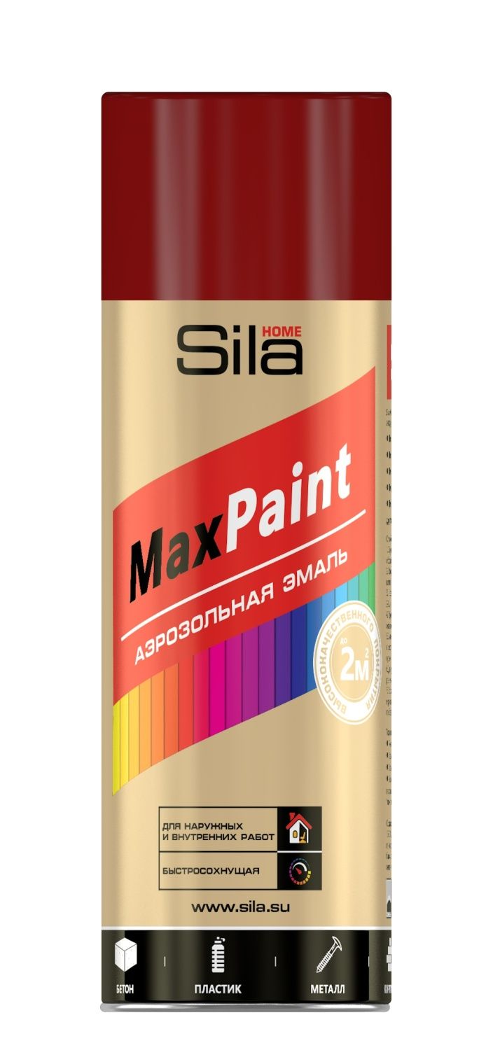 Краска аэрозольная Sila HOME Max Paint, темно-красный