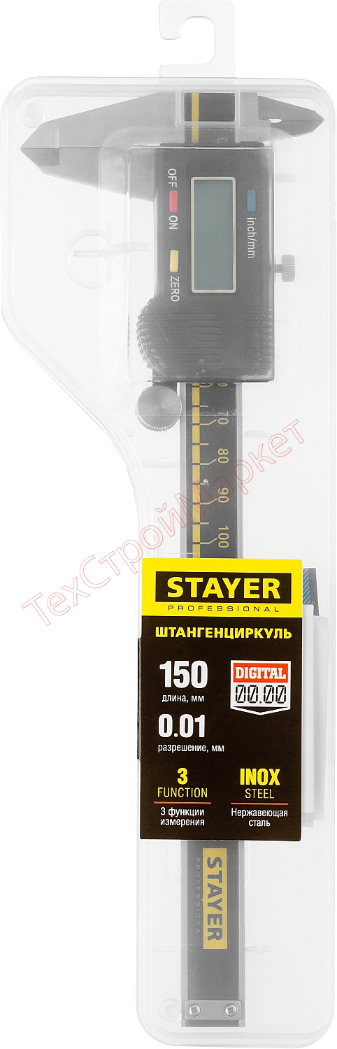 STAYER MASTER штангенциркуль  электронный, направляющая из композитных матер. на основе углеродного волокна, пластик корпус, шаг измерения 0,1, 150мм