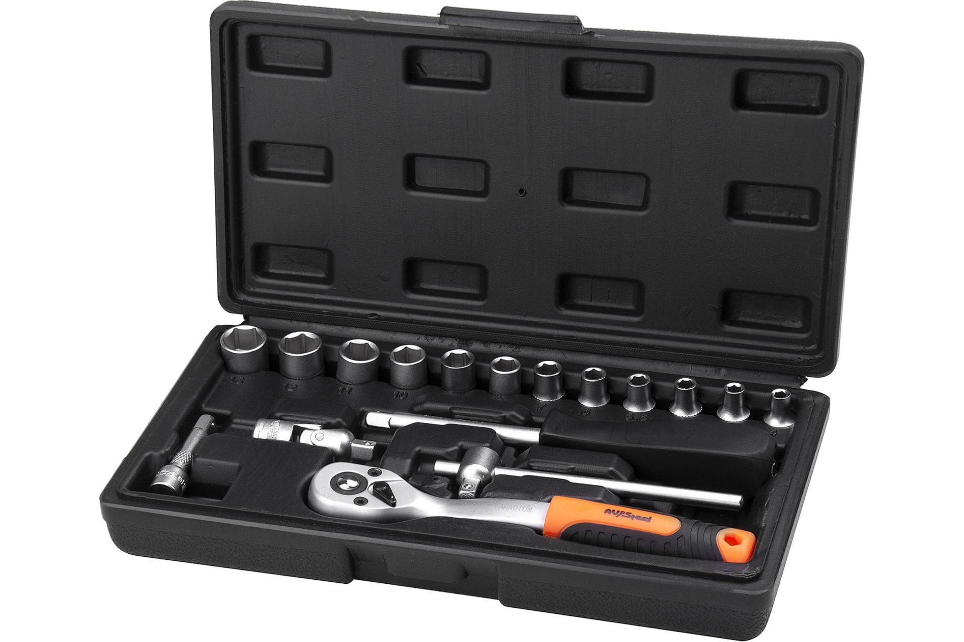 Набор инструмента AV-Steel  17 предм. 1/4" профессион. AV-011017																				