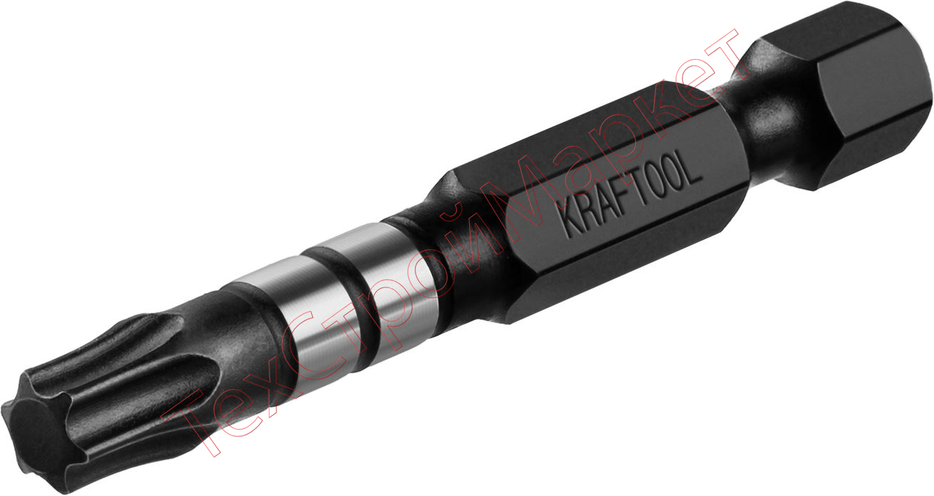 Биты KRAFTOOL Impact Pro, TORX, тип хвостовика E 1/4", TX30, 50мм, 10шт, в пластиковом боксе