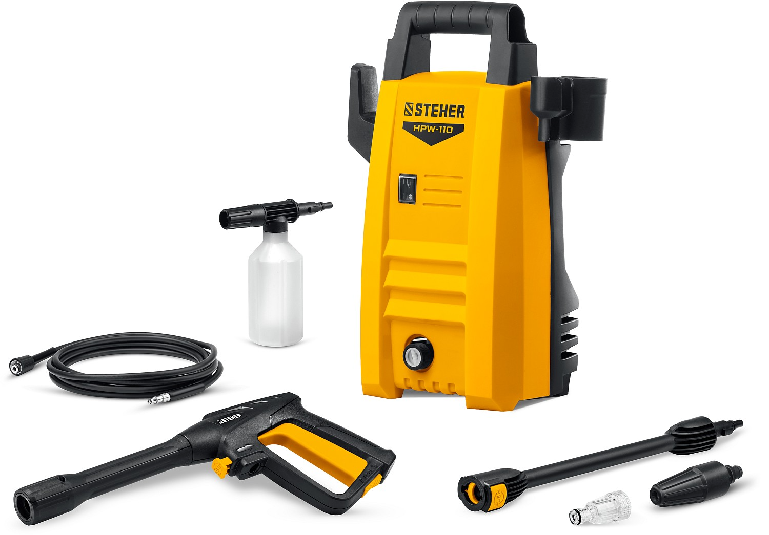Мойка высокого давления STEHER 110 Атм, 1400 Вт, пистолет G-180 Мойка высокого давления STEHER 110 Атм, 1400 Вт, пистолет G-180