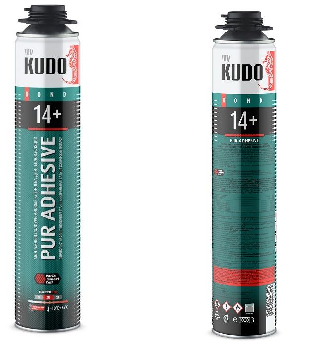 Клей-пена монтажная KUDO 14+ д/теплоизоляции (всесезонная 1000 мл.