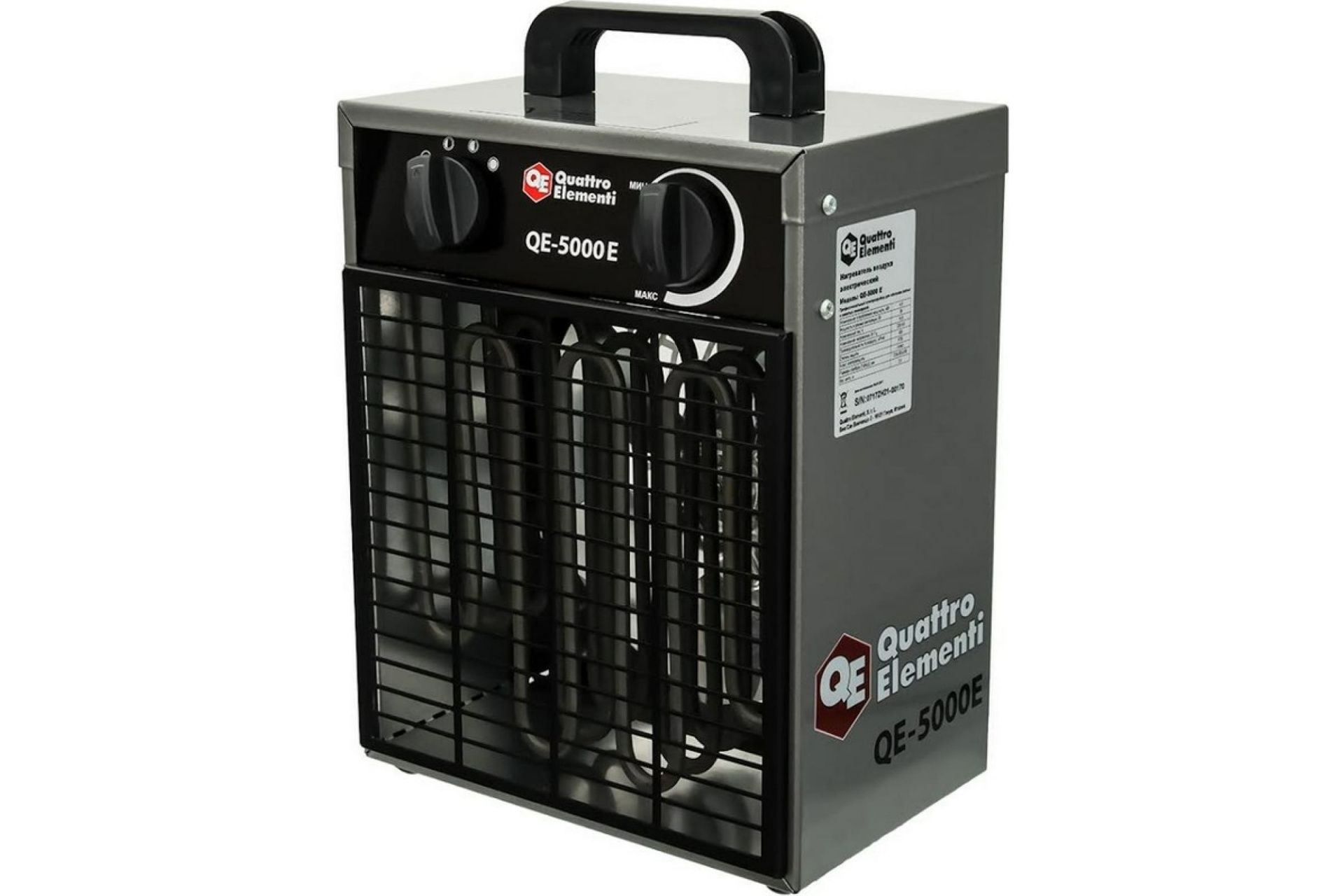 Нагреватель воздуха электрический QUATTRO ELEMENTI QE-5000 E с ТЭН (3 / 5кВт, 220В, 400 м3/час) 