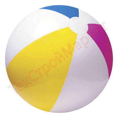 Мяч пляжный цветной INTEX 61см, от 3 лет