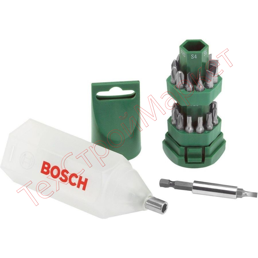 Набор бит Bosch 24шт +универсальный держатель PH/PZ/T/S/  25мм (503)