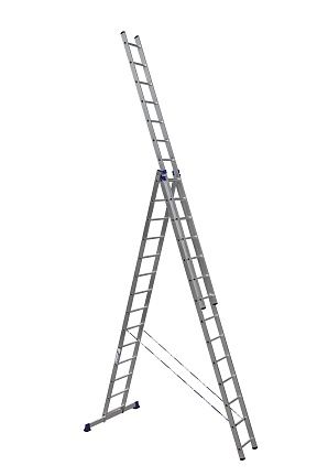 Лестница алюминиевая трехсекционная 3х14 5314 универсальная (Алюмет)