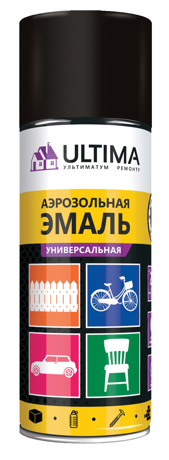 Эмаль аэрозольная ULTIMA, чёрный ТЕРМОСТОЙКАЯ, 520 мл