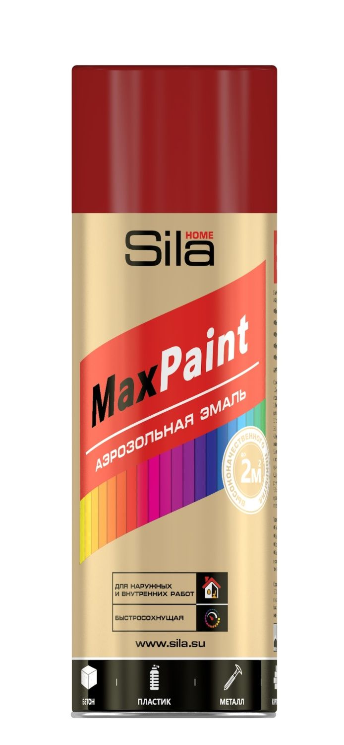 Краска аэрозольная Sila HOME Max Paint, винно-красный