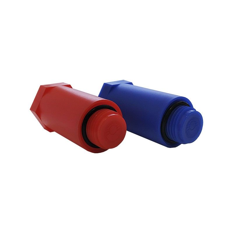 Набор цветных удлиненных заглушек 1/2'' (компл. 2 шт.) (100/1) (синий/красный) VALFEX ЗАВОД ВАЛФ-РУС
