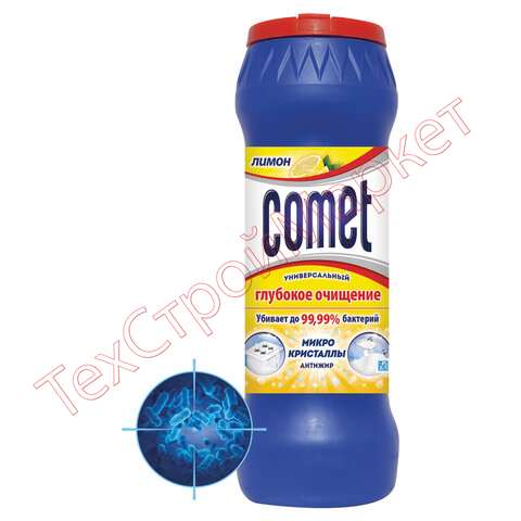 Чистящее средство дезинфицирующее 475 г, COMET (Комет) "Лимон", порошок