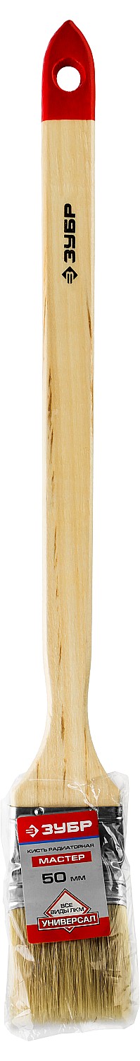 Кисть радиаторная угловая, светлая натуральная щетина, деревянная ручка, 50мм ЗУБР "УНИВЕРСАЛ-МАСТЕР"