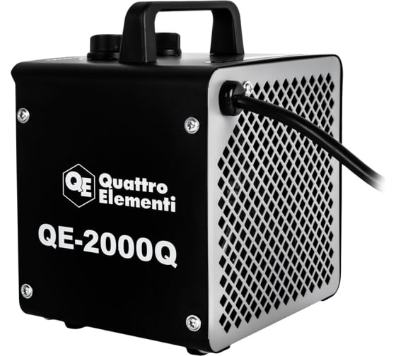 Нагреватель воздуха электрический керамический QUATTRO ELEMENTI QE-2000Q КУБ (1,0/2,0 кВт, 140 м.куб/ч, площадь обогрева 20 м2)