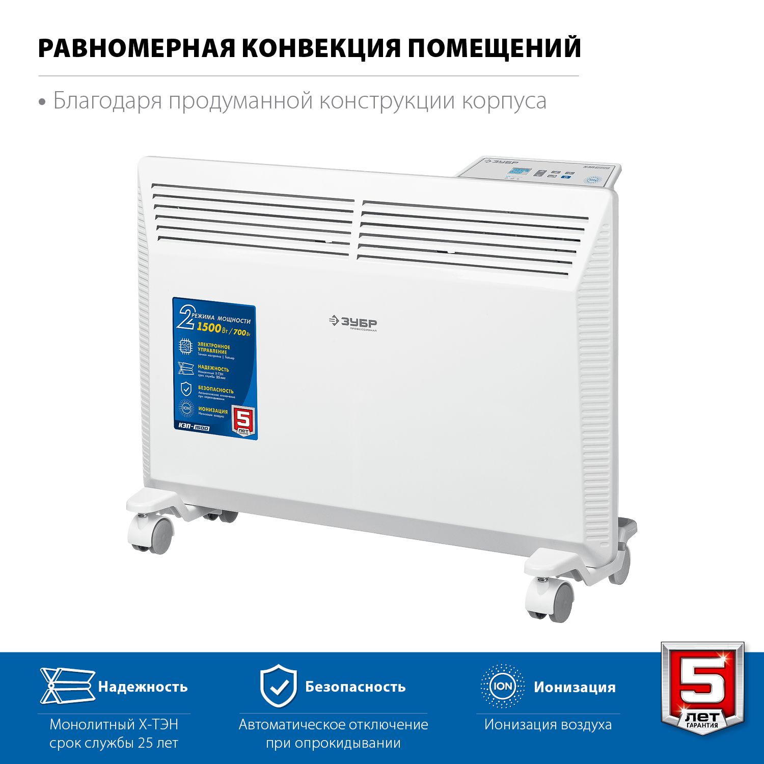 Конвектор электрический ЗУБР Профессионал 1.5 кВт