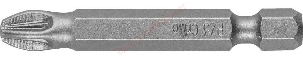 Биты ЗУБР "МАСТЕР" кованые, хромомолибденовая сталь, тип хвостовика E 1/4", PZ3, 50мм, 2шт