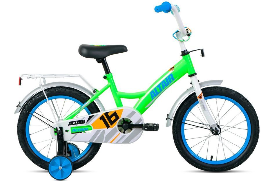 Велосипед ALTAIR KIDS 14 14"  2020-2021, ярко-зеленый/синий, 1BKT1K1B1003