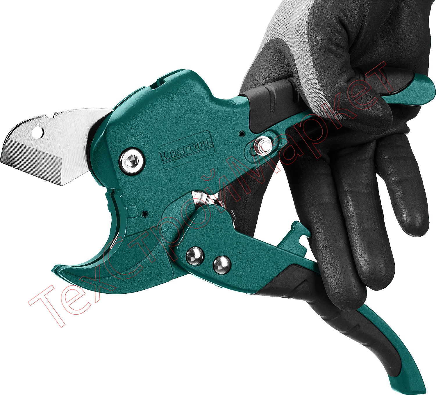 Ножницы GX-700 2-в-1 автоматические для всех видов пластиковых труб и небольших плоских пластиковых деталей, d=42 мм (1 5/8"), KRAFTOOL