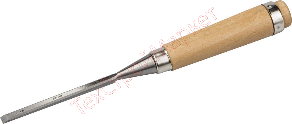 Стамеска-долото "Классик" с деревянной ручкой, хромованадиевая, 8мм, ЗУБР