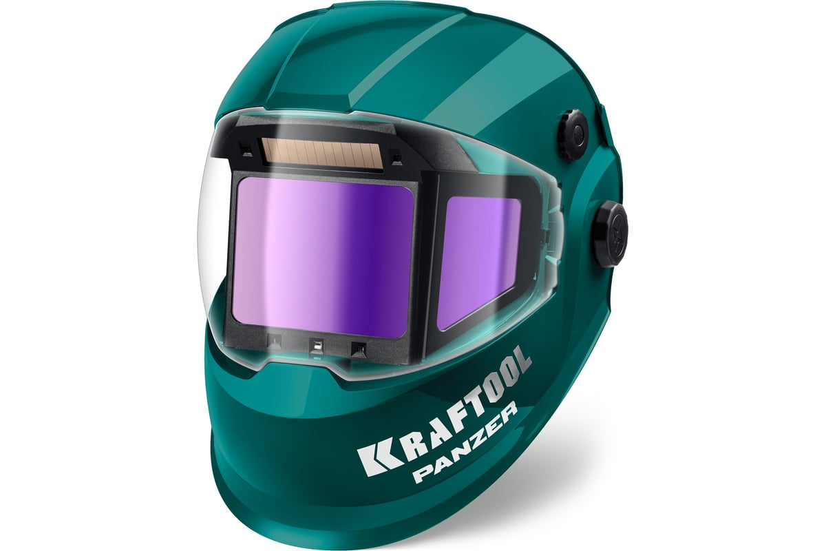 Маска сварщика KRAFTOOL PANZER хамелеон, с панорамным трёхсторонним светофильтром, затемнение 3/4-8/9-14