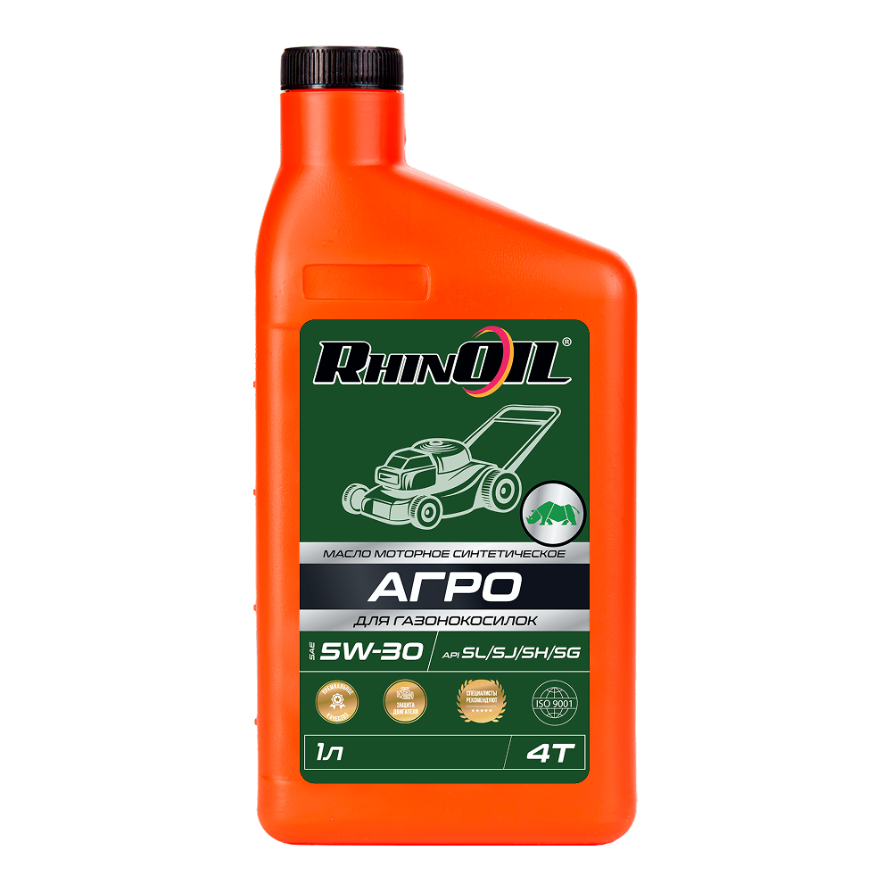 Масло моторное синтетическое RHINOIL АГРО для четырех тактных двигателей 4Т SAE 5w-30 API SL/SJ/SH/SC 1л