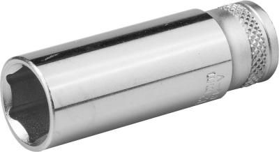 Торцовая головка KRAFTOOL "INDUSTRIE QUALITAT", удлиненная, Cr-V, FLANK, хромосатинированная, 1/4", 10мм.