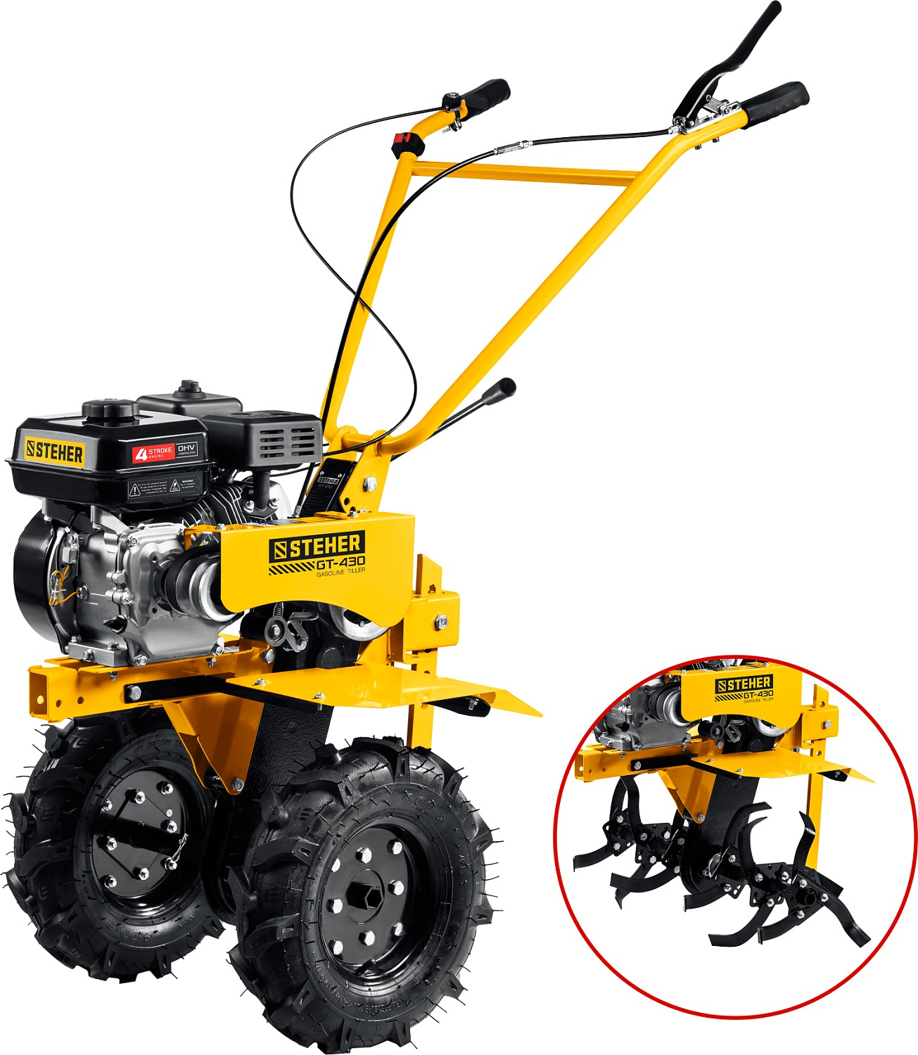 Мотоблок бензиновый с понижающей передачей STEHER, 7 л.с. Мотоблок бензиновый с понижающей передачей STEHER, 7 л.с.