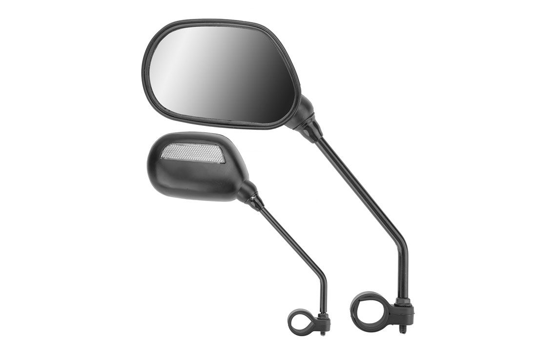 Зеркала заднего вида TEN-M-003, со световозвращателями,сталь,черные 